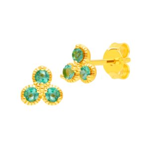 Emerald Flower Earring