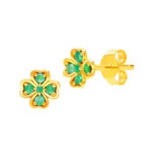 Emerald Gardenia Earring