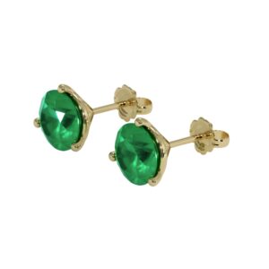 Emerald Button Earring
