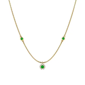 Emerald Green Floral Necklace