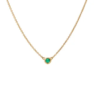 Emerald Green Solitaire Necklace