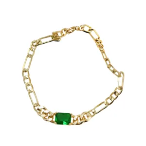 Radiant Emerald Gold Bracelet