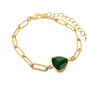 Emerald Gold Heart Bracelet