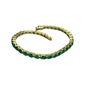 Emerald Gold Tennis Bracelet