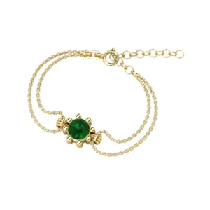 Gold Refinement Bracelet with Emeralds